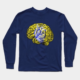 Brain&Heart Interactive Yellow&Blue Filter T-Shirt By Red&Blue Long Sleeve T-Shirt